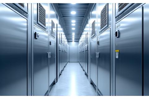 Industrial-grade blast freezer units in a refrigerated storage space