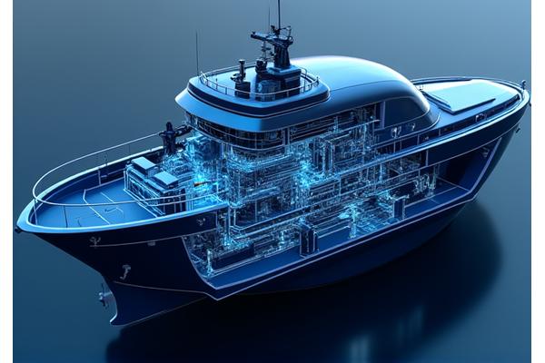 Diagram showing a hybrid power system combining diesel engines with electric propulsion and battery storage for a marine vessel.